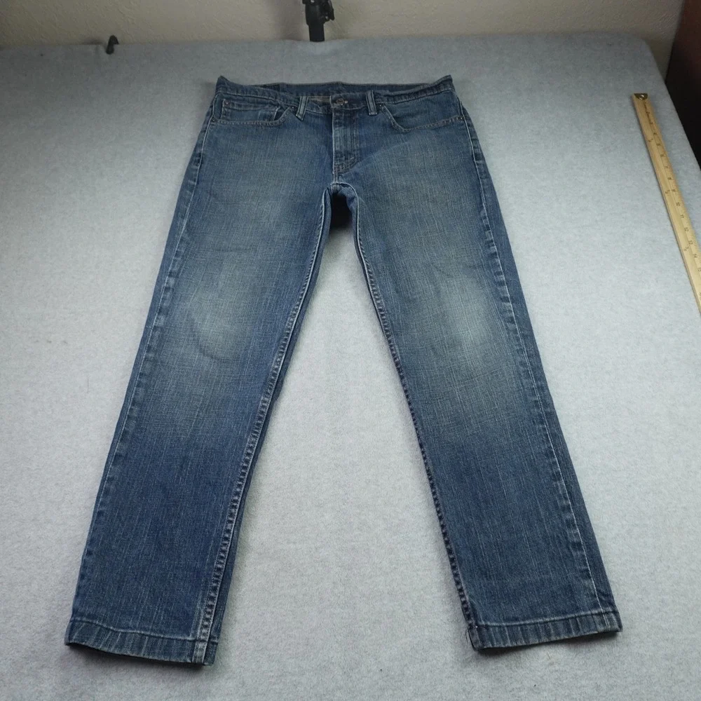 Levi's 511 Jeans Mens 34x28 Blue Slim Fit Stretch Denim Hemmed